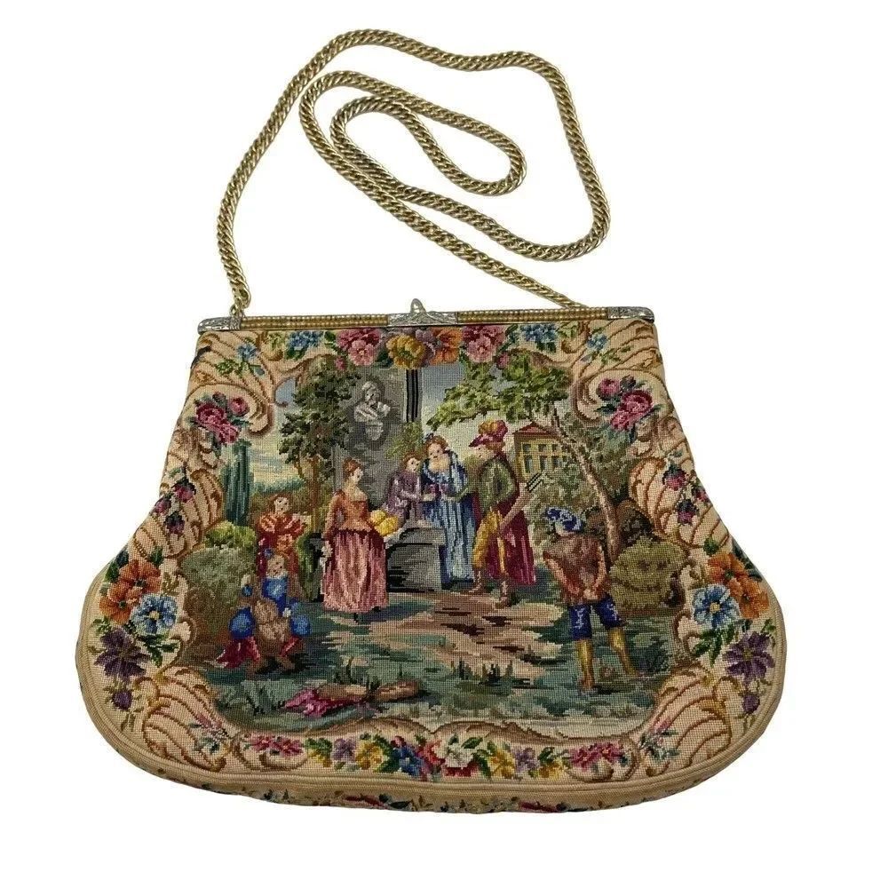 Walborg vintage purse Petit point handmade tapestry style small 1920s BoxU - Picture 6 of 6